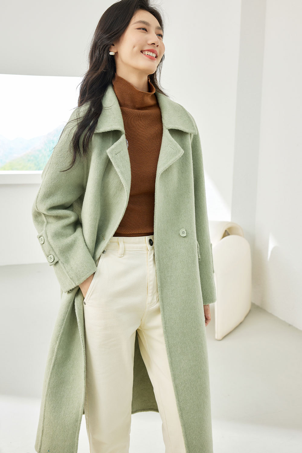 Minimalist Style Wool Coat