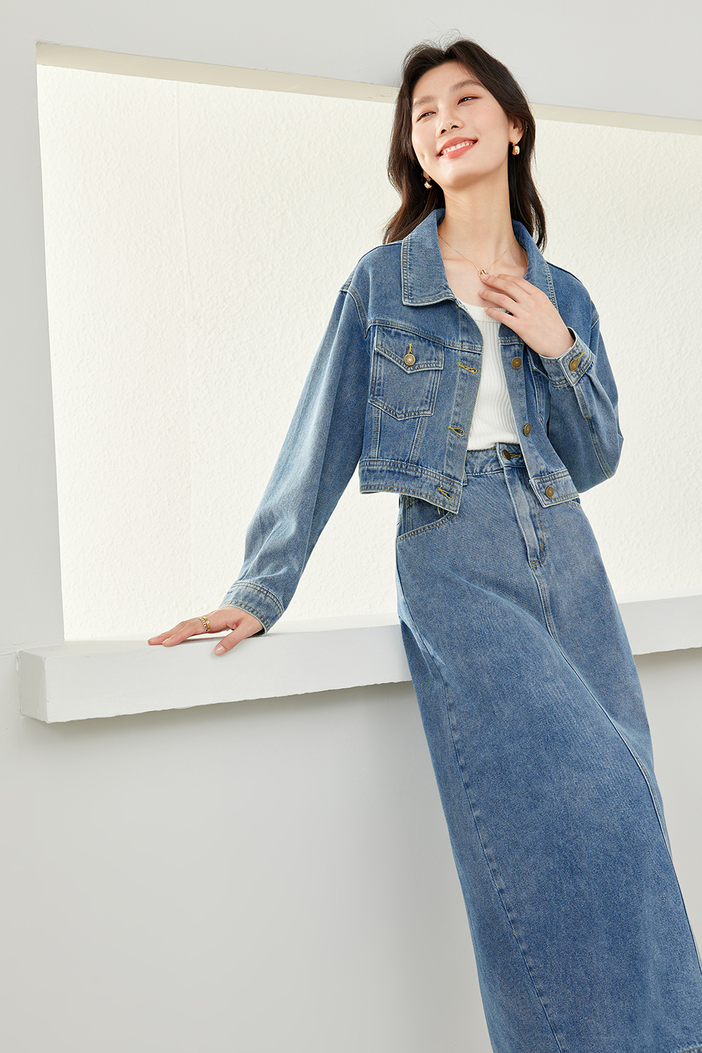 Cotton Denim Suit