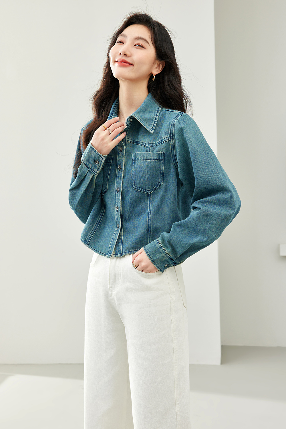 Washed Blue Denim Shirt