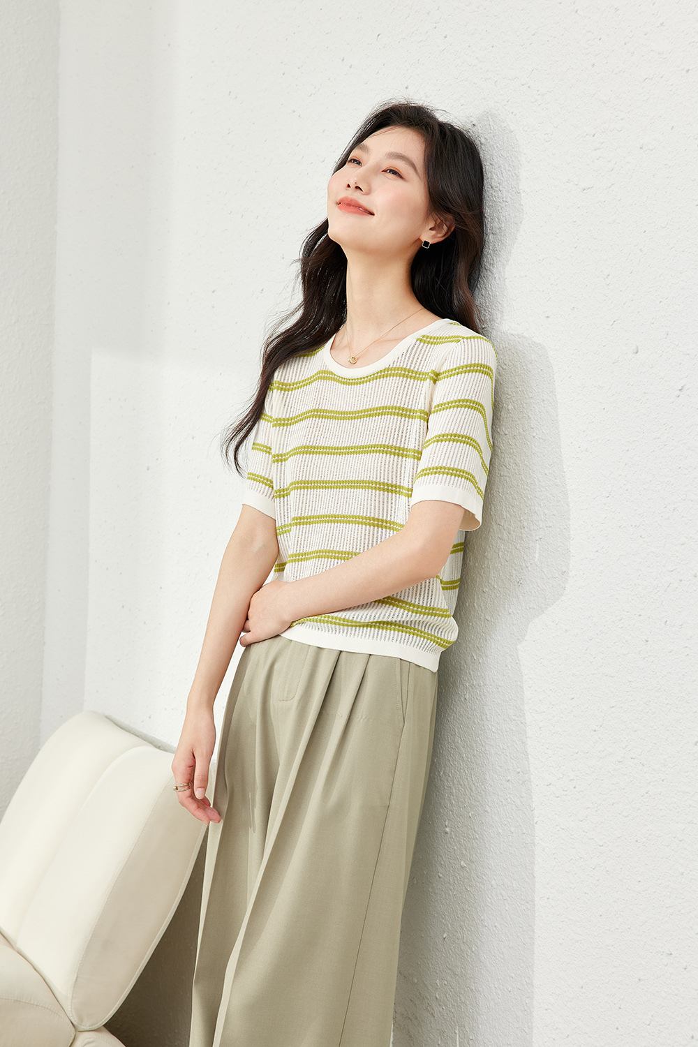 Drawstring Knitted Sweater