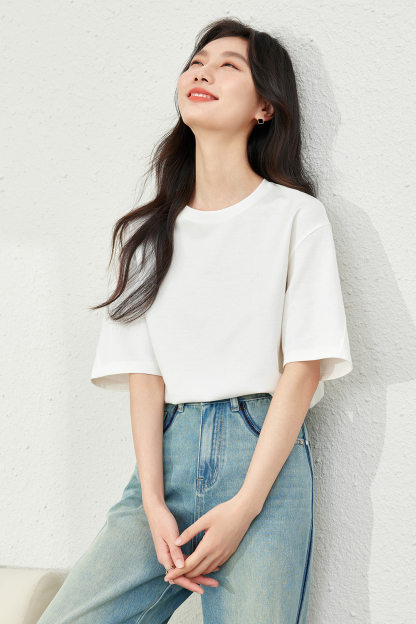 Solid Color Simple Short Sleeve T-Shirt