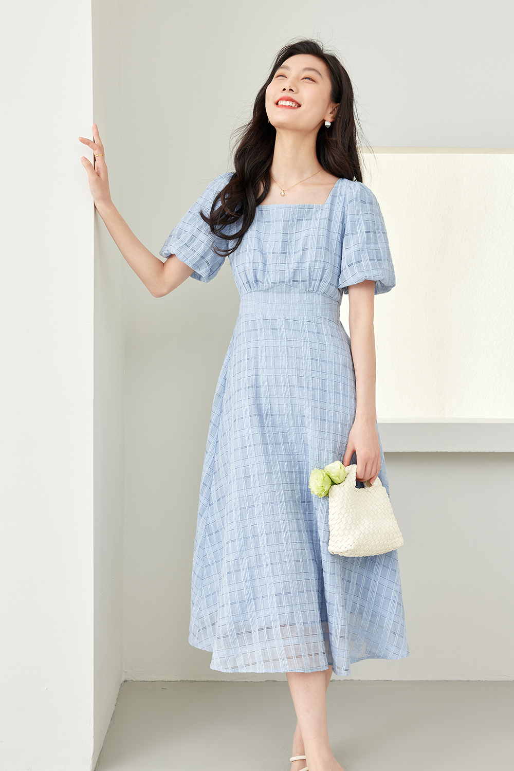 Hidden Plaid A-Line Skirt