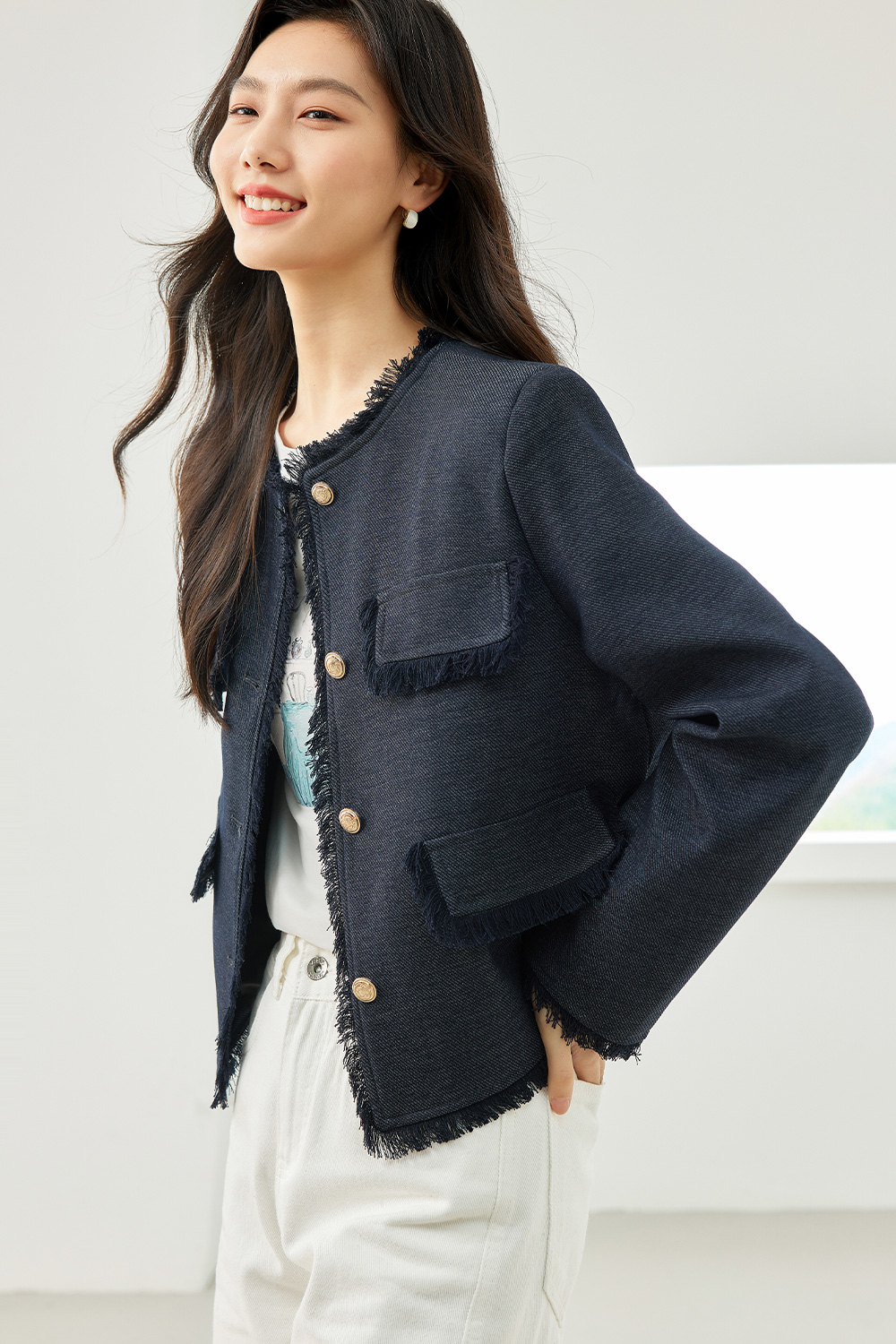 Stylish Tweed Short Jacket