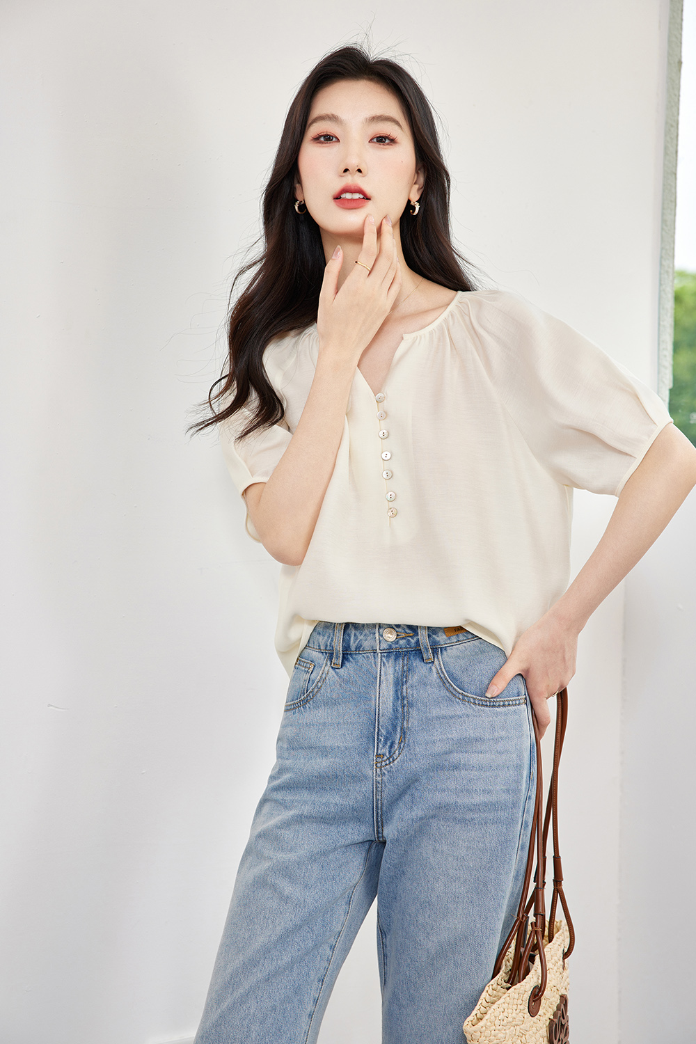 Casual Lazy Style Chiffon Shirt