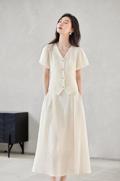 French Gentle Slimming Short-Sleeved Suit