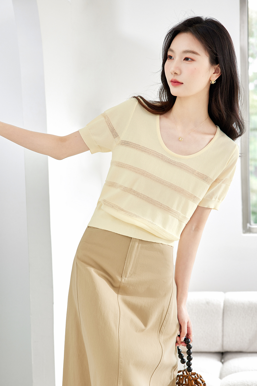 Striped Openwork Sweater