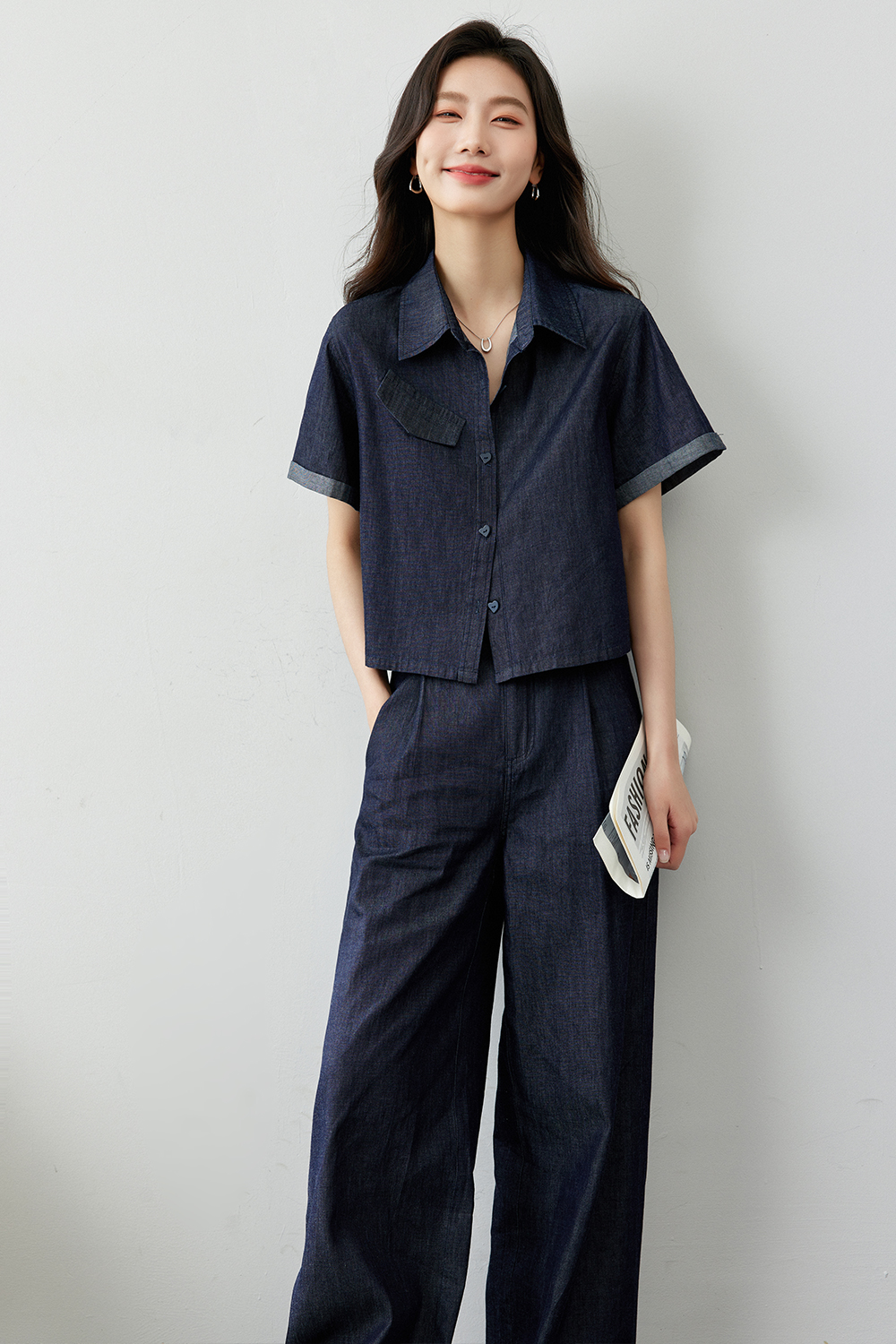 Pure Cotton Woven Denim Suit