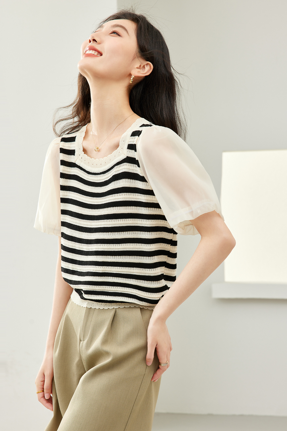 Fake Two-Piece Stitching Sweater