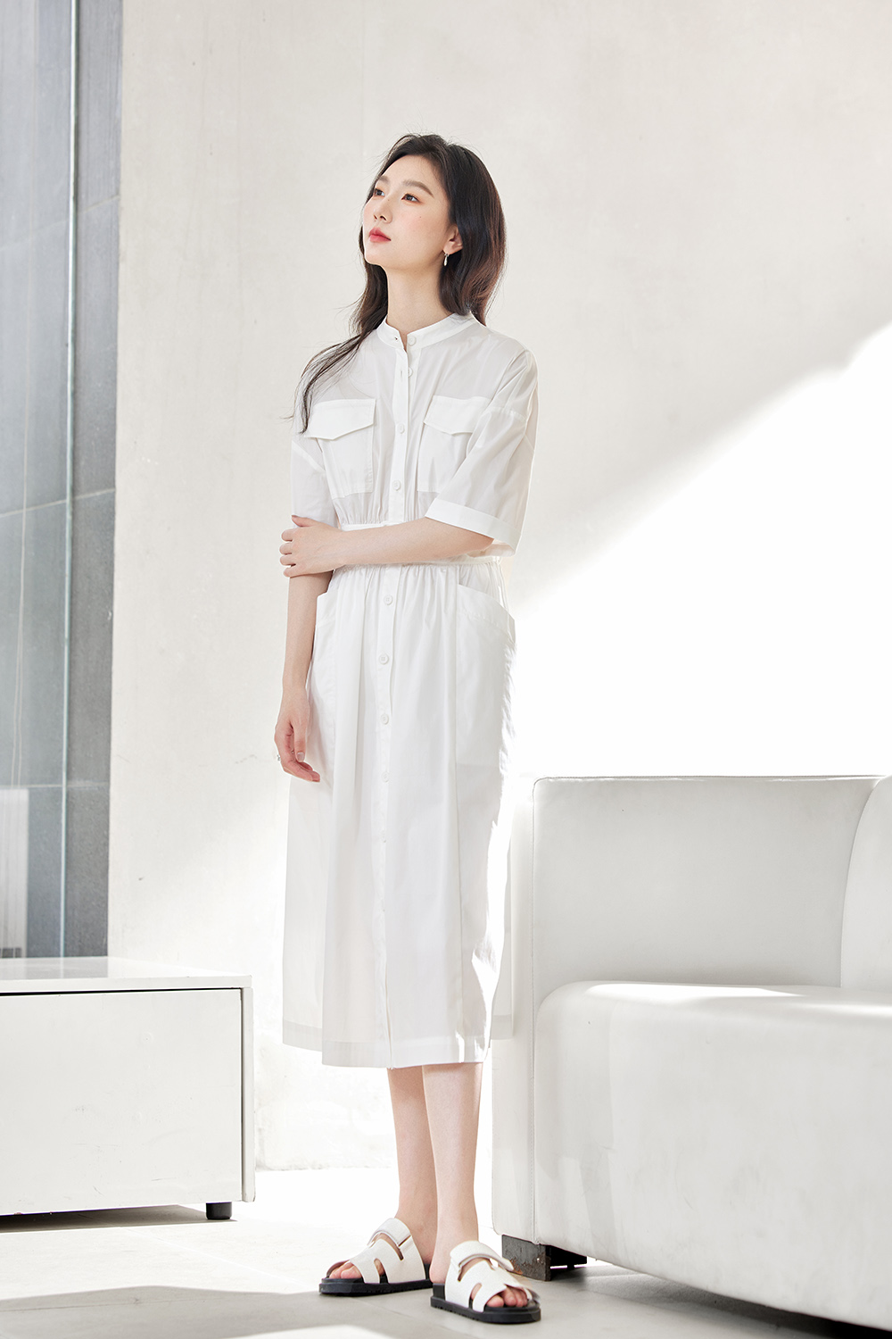 Simple Cotton Shirt Dress