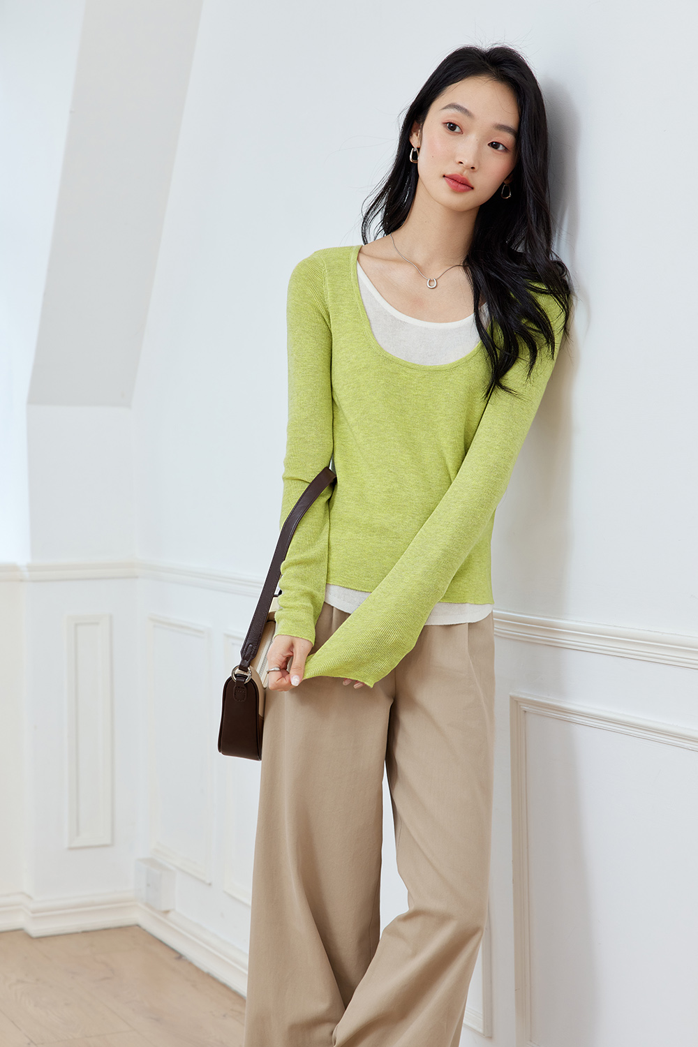 Fake Two-Piece Base Sweater