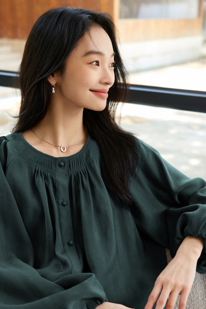 French Round Neck Lyocell Shirt