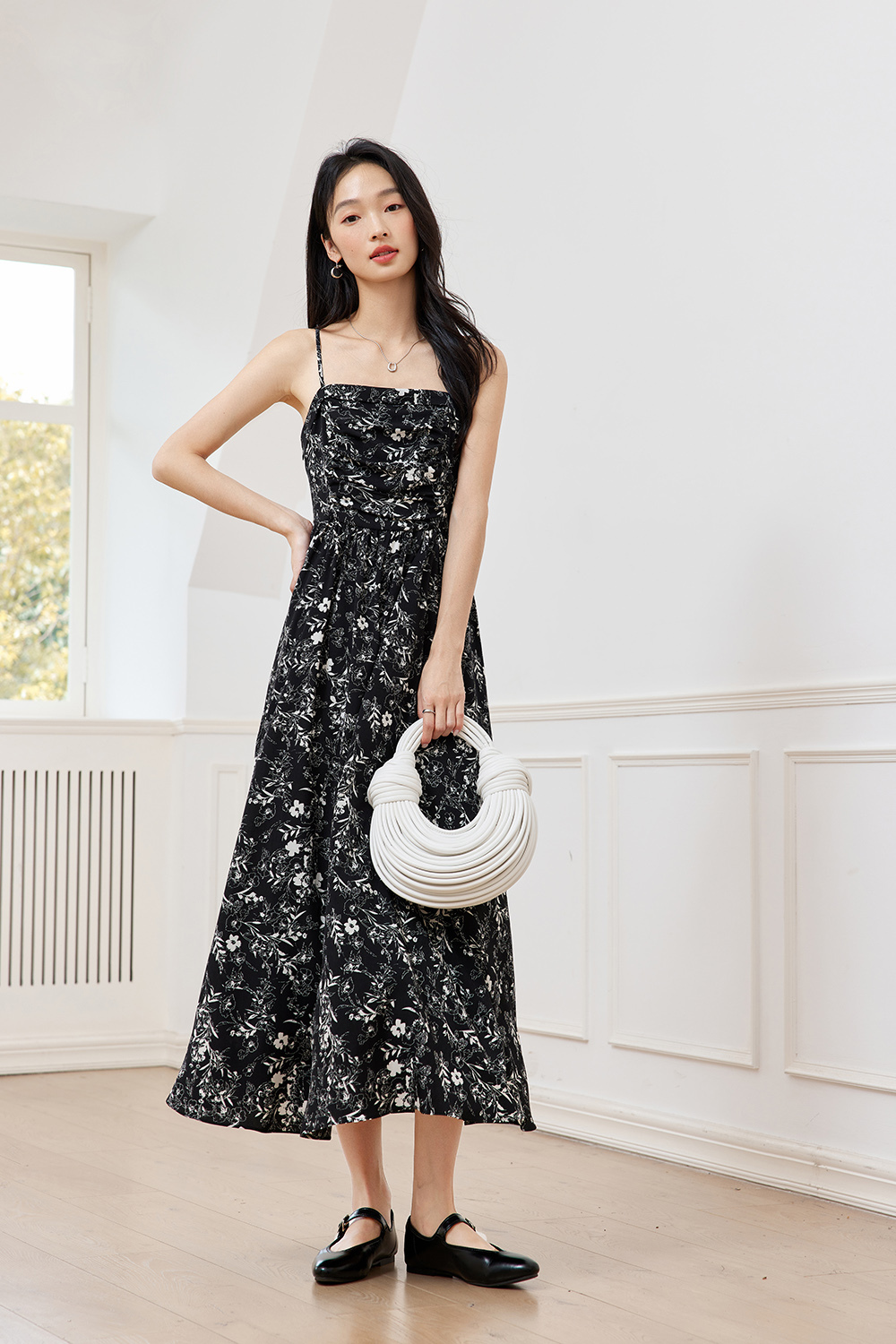 Floral Suspender Tube Top Long Dress