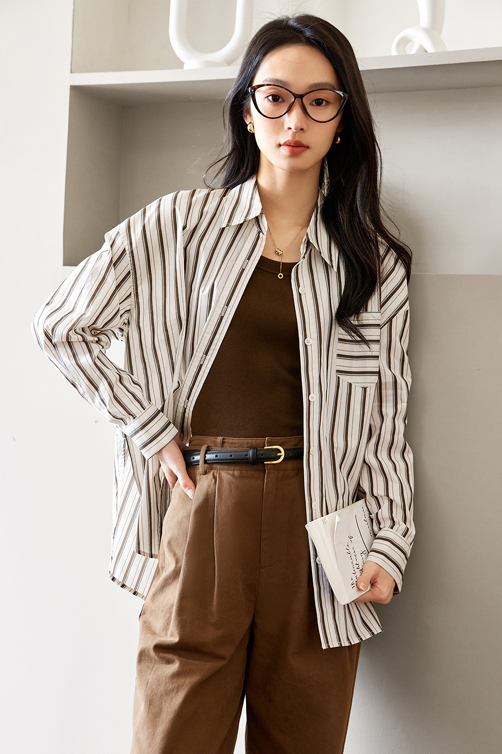 Pure Cotton Striped Fashion Shirt