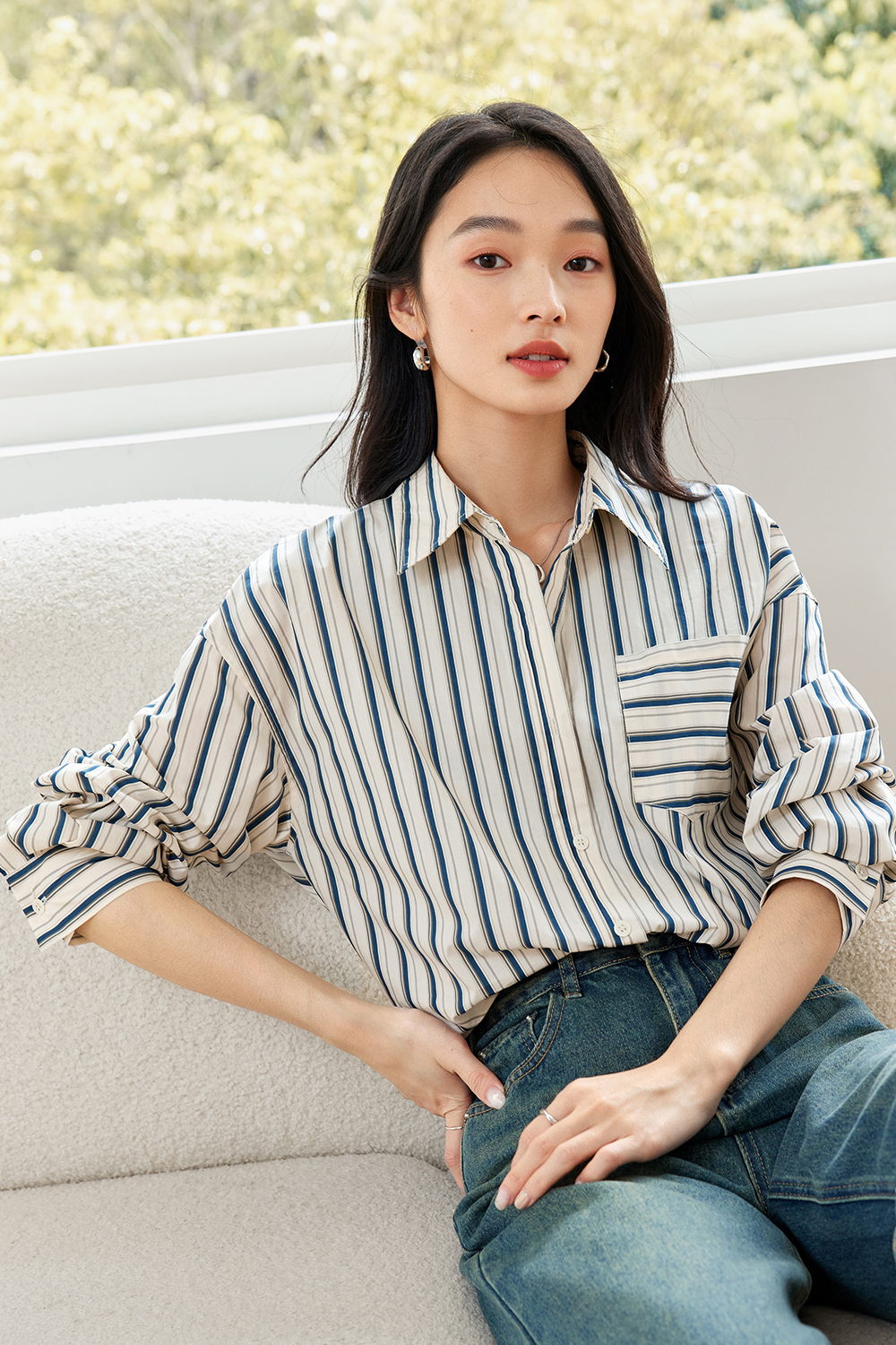 Pure Cotton Striped Fashion Shirt