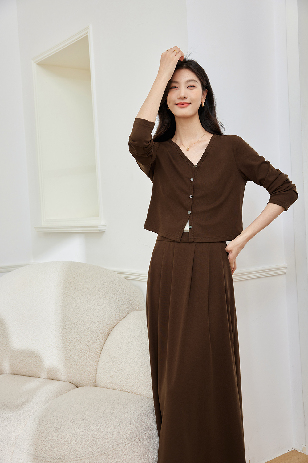 Lazy And Comfortable Cardigan Suit