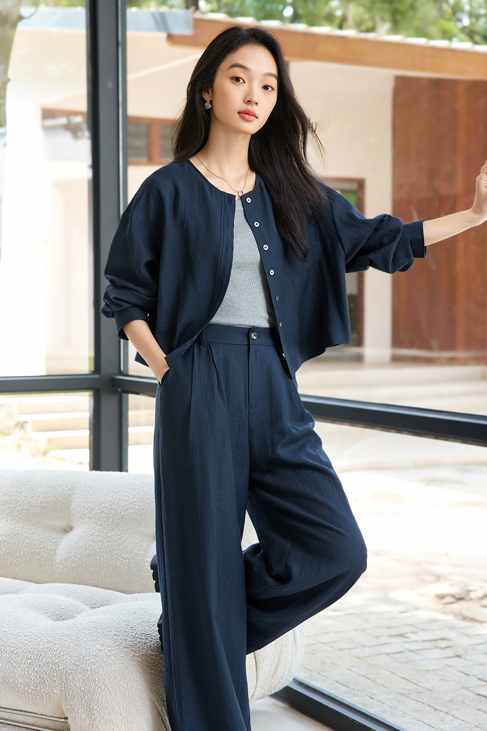 Casual Loose Linen Two-Piece Suit