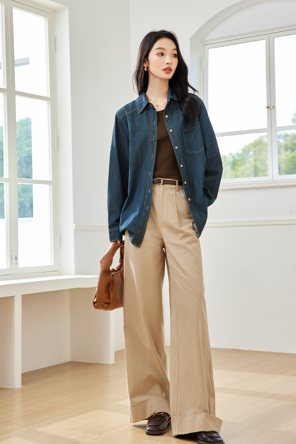 Retro Textured Denim Shirt