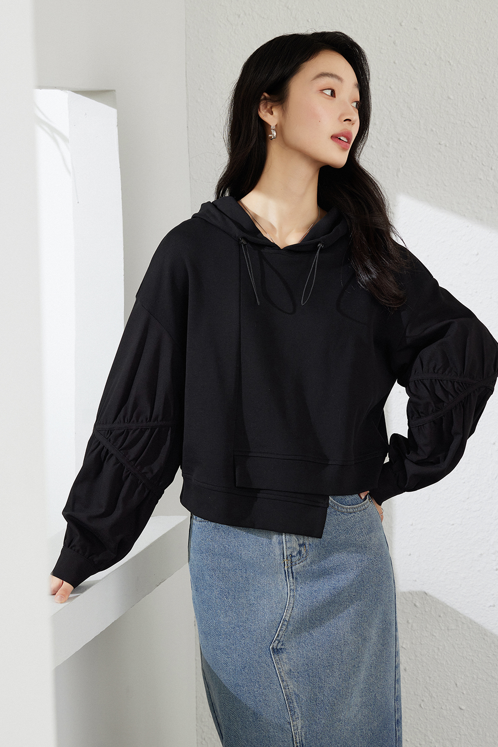 Irregular Design Hooded Sweatshirt