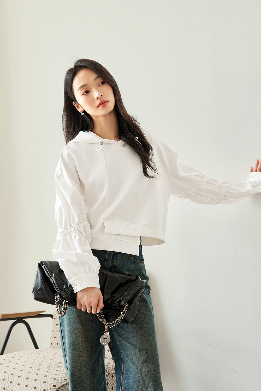 Irregular Design Hooded Sweatshirt