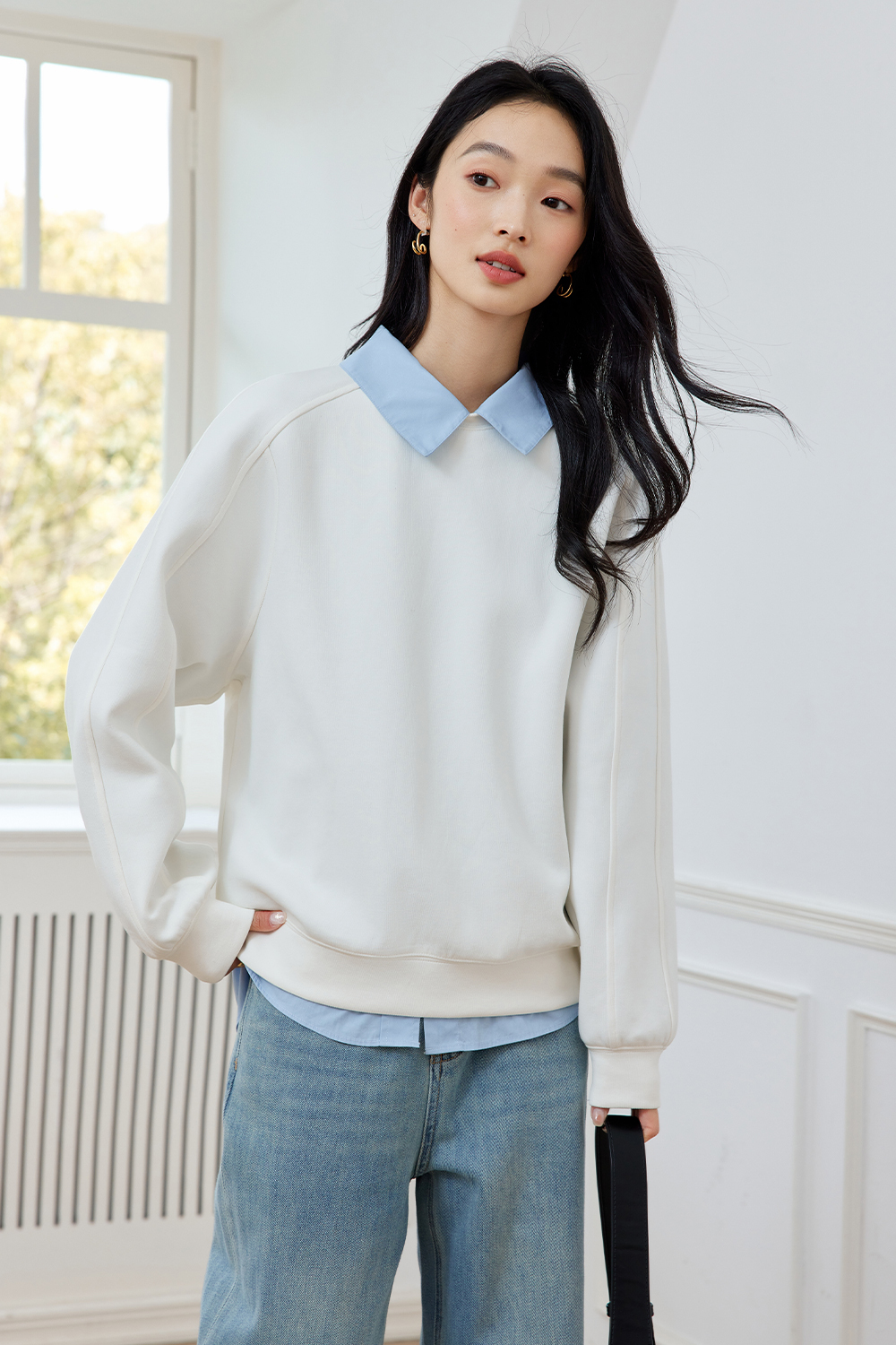 Fashion Pure White Sweatshirt