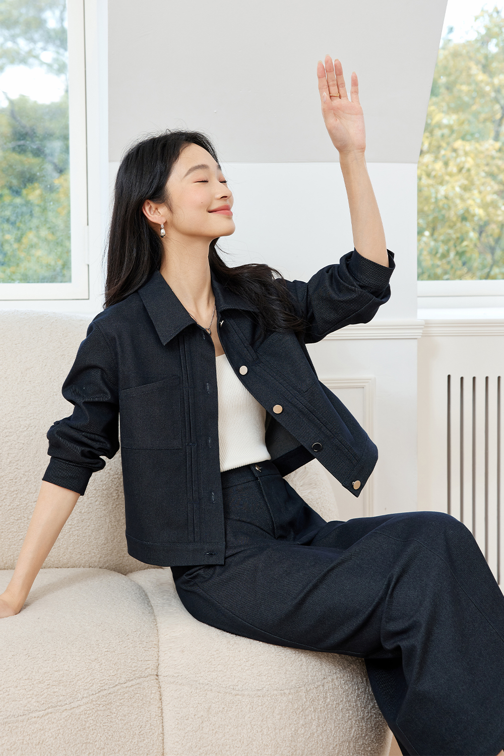 Leisure Textured Denim Suit