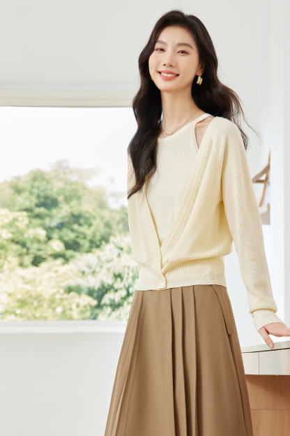 Gentle Temperament Knitted Two-Piece Set