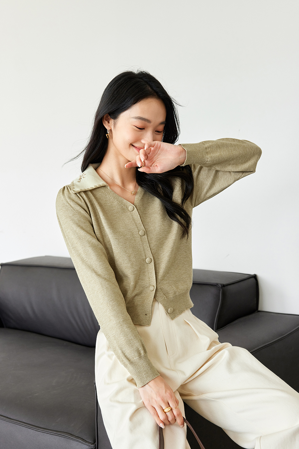 Retro Embroidered Knitted Cardigan-VIMLYSTORE