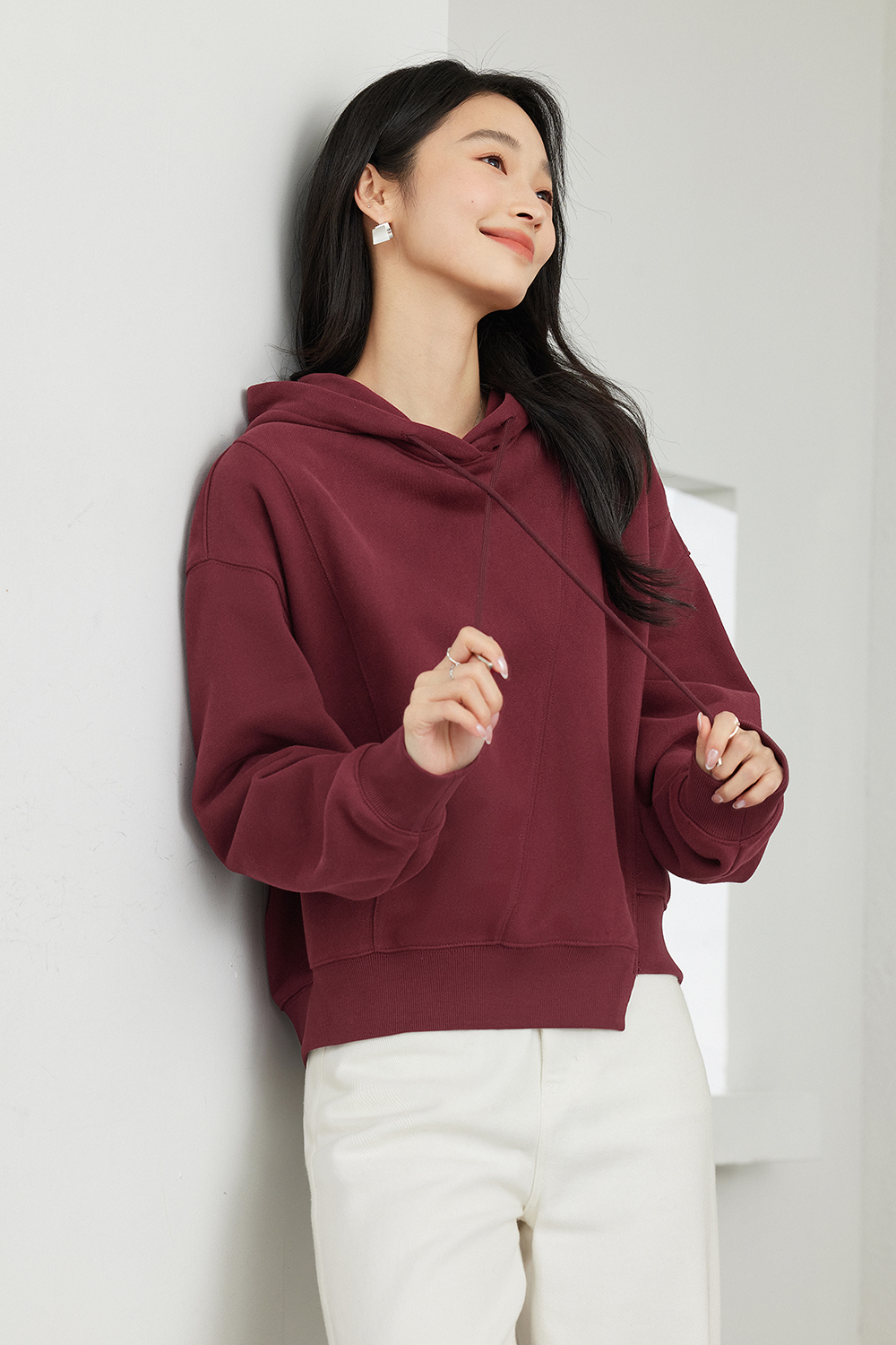Fleece-Lined Hooded Sweatshirt-VIMLYSTORE