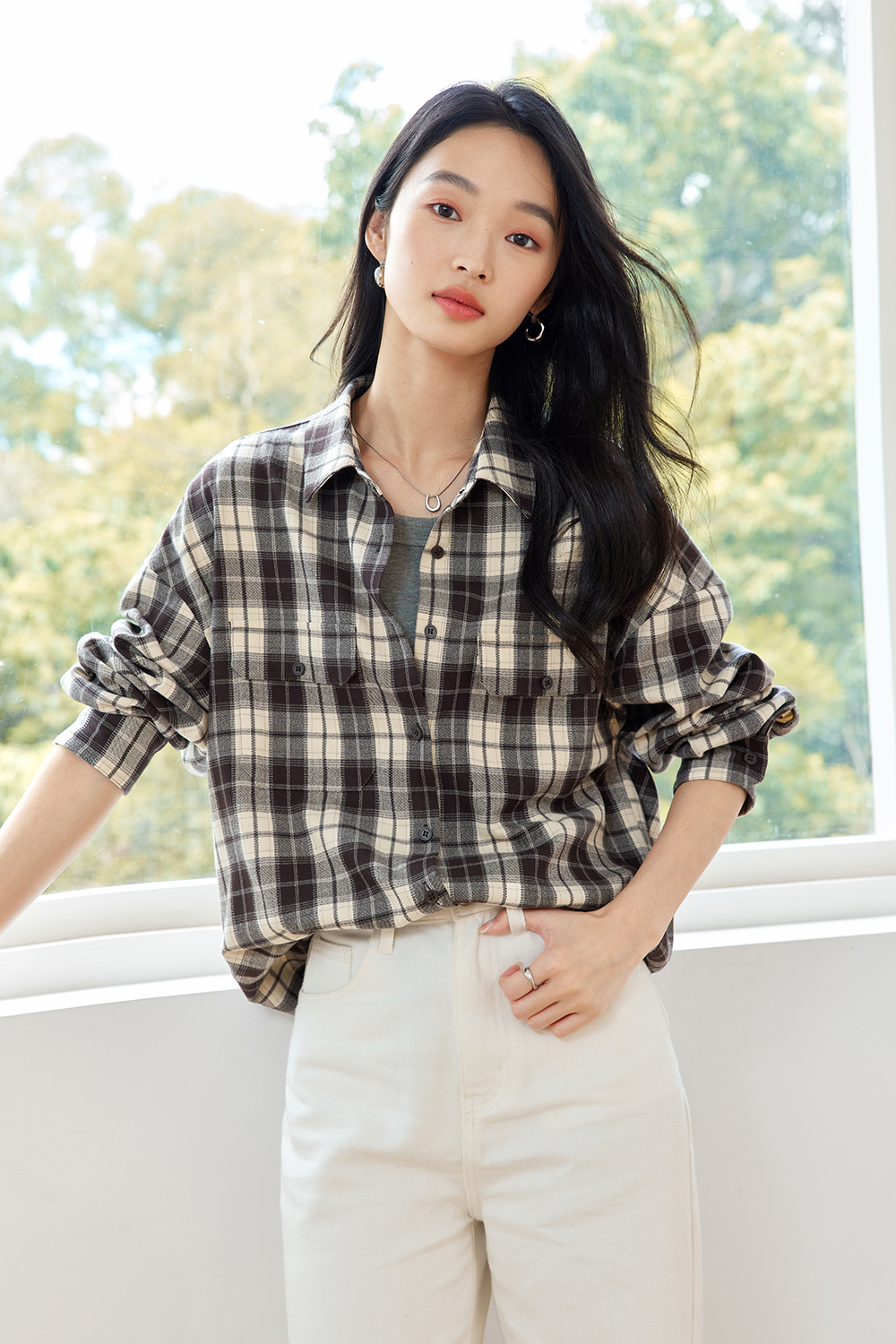 American Retro Plaid Shirt-VIMLYSTORE