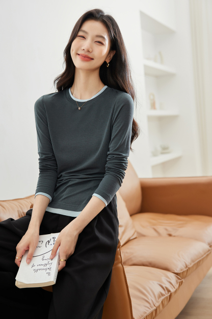 Faux Two-Piece Knitted Base Layer