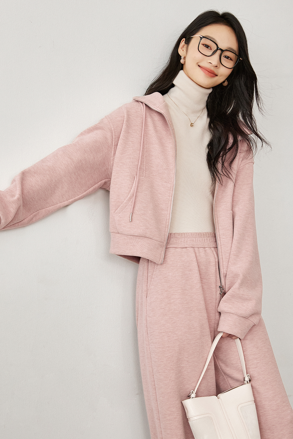 Lazy sporty pink suit