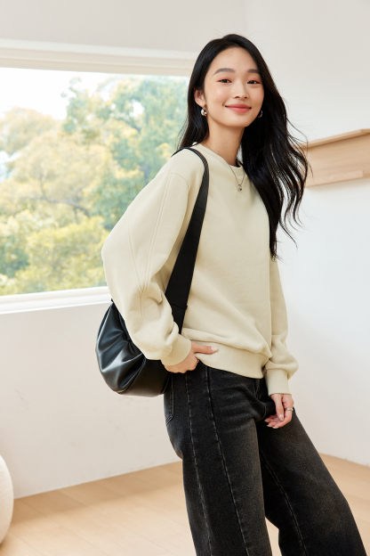 Casual Solid Color Warm Sweatshirt
