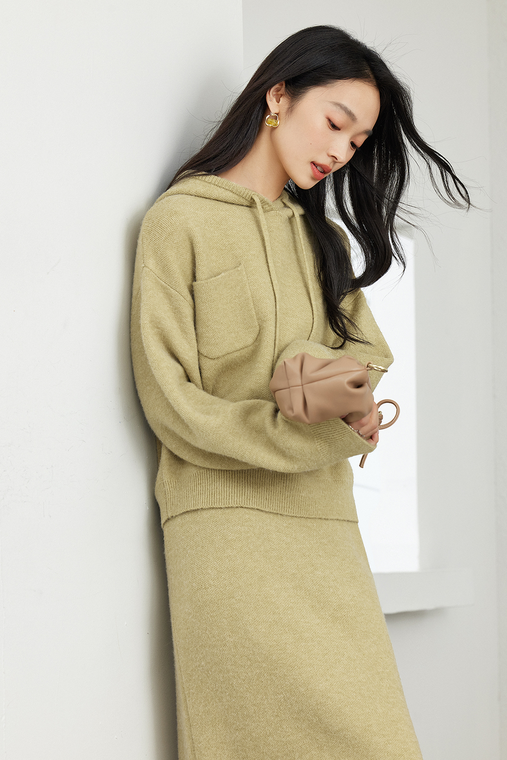 Green Casual Knitted Suit-VIMLYSTORE