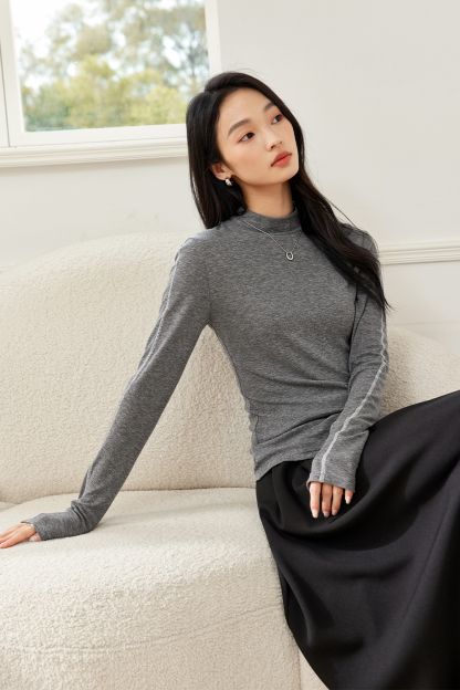 Wool Blend Half Turtleneck Knitted Bottoming Shirt