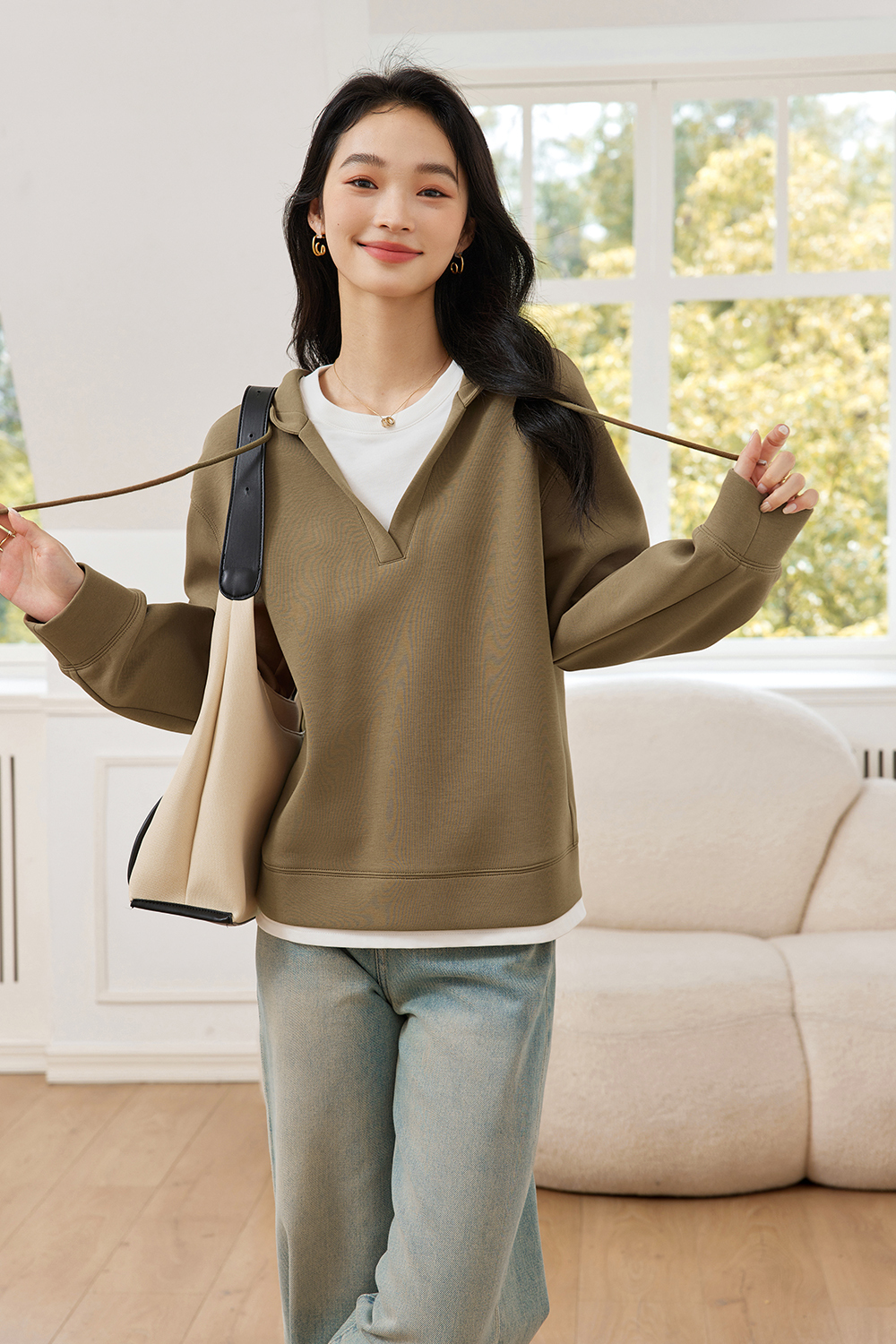 Maillard Fake Two Piece Sweatshirt