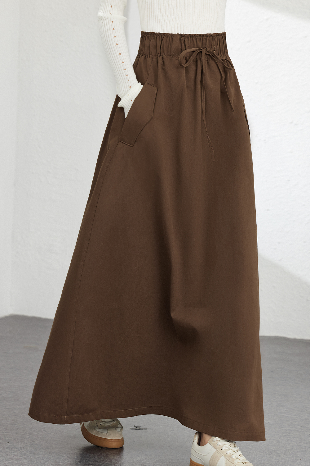 Simple Belted Skirt-VIMLYSTORE