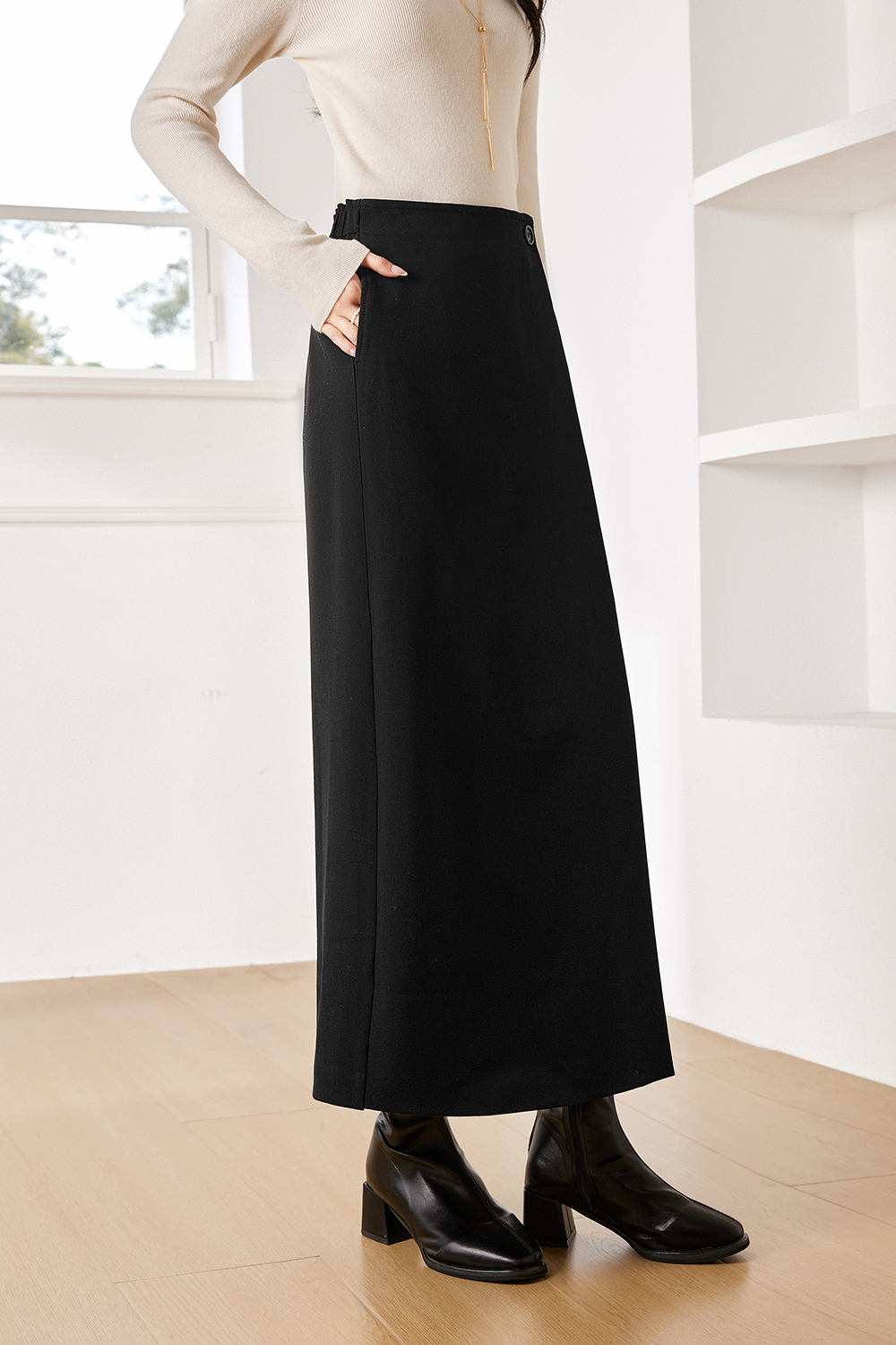 Faux One-Piece Design Skirt-VIMLYSTORE