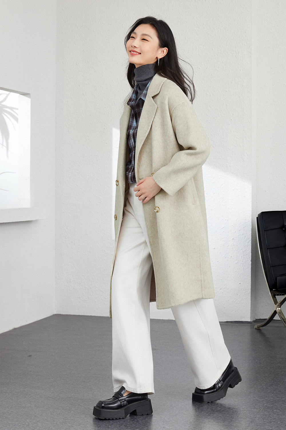 Minimalist Loose Woolen Coat