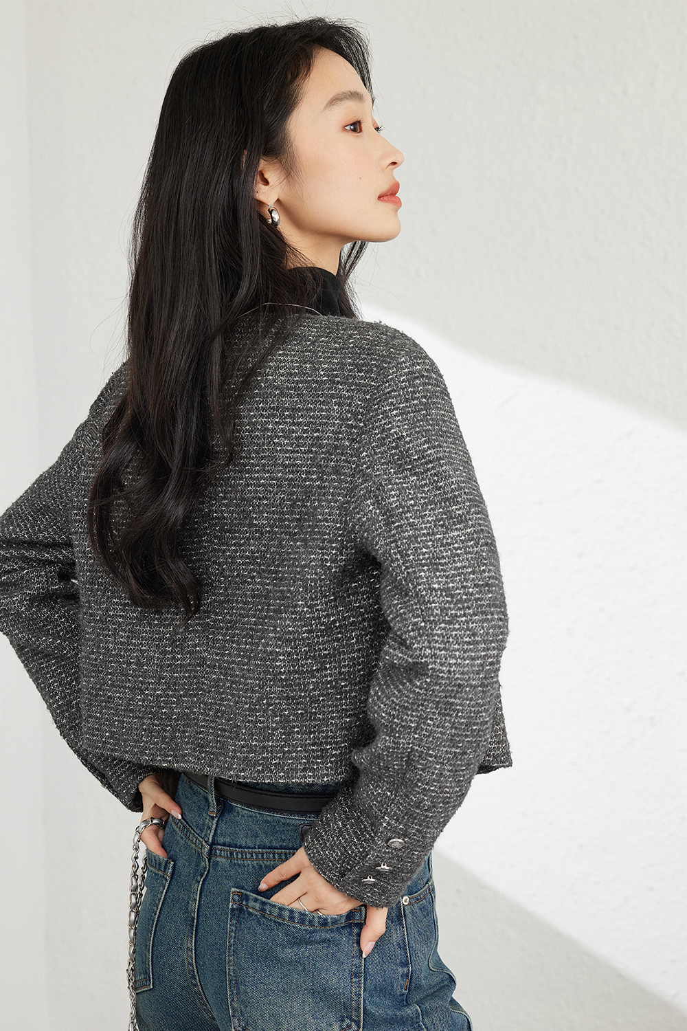 French Tweed Short Jacket-VIMLYSTORE