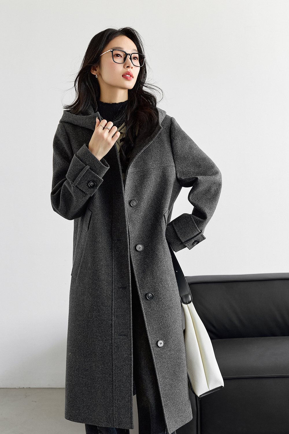 Solid Color Quilted Cotton-Padded Hooded Coat-VIMLYSTORE