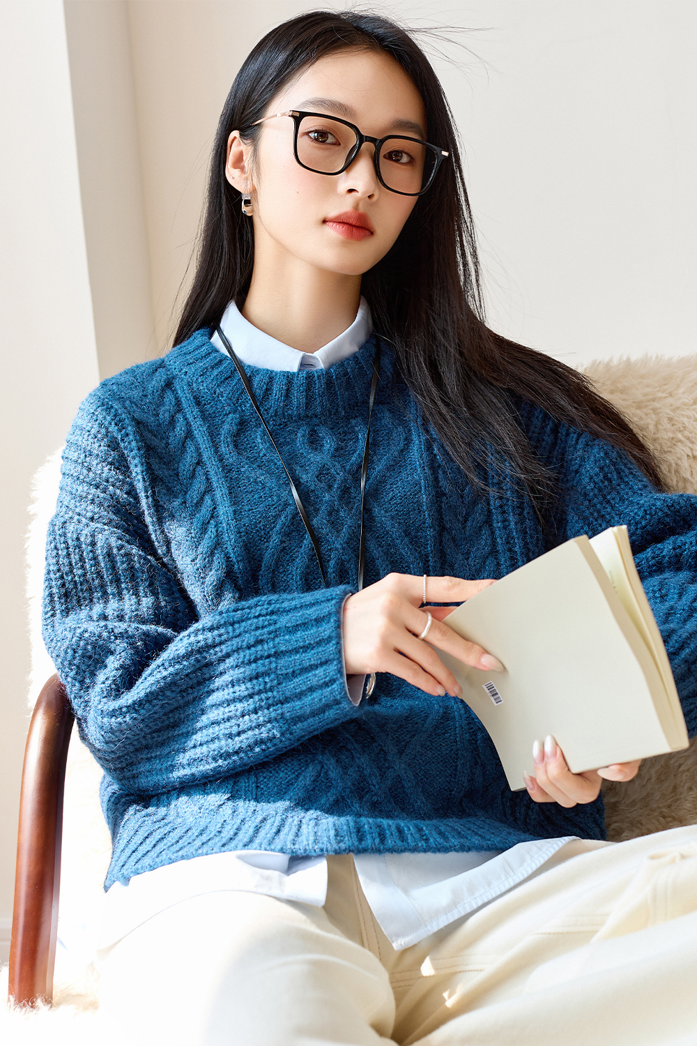 Lazy Style Cable Knitted Sweater