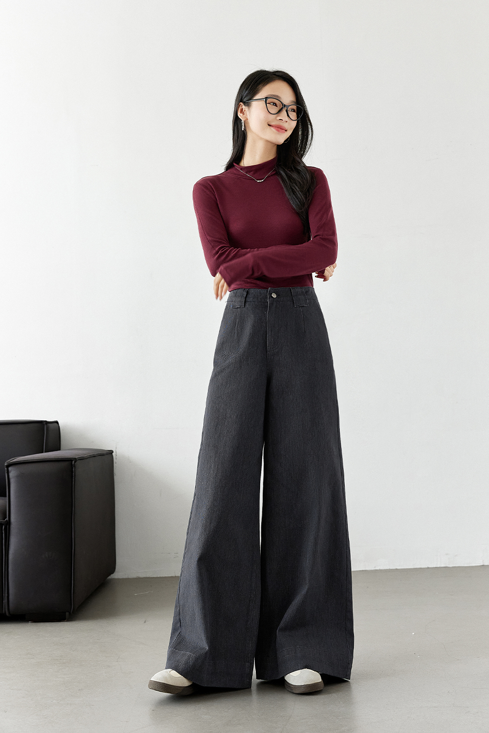 Loose Wide-Leg Floor-Length Pants-VIMLYSTORE