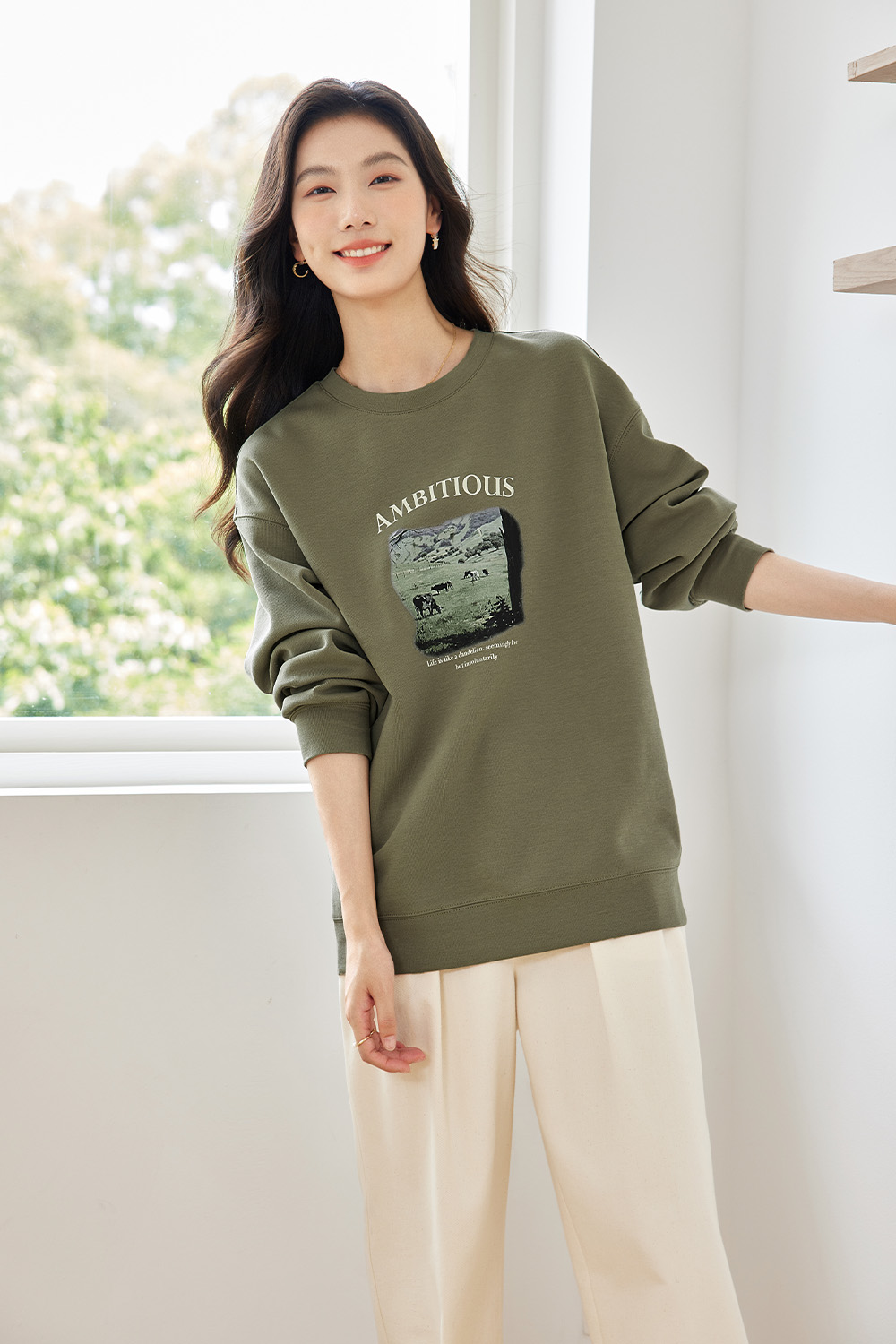 Cottonblend Printed Sweatshirt-VIMLYSTORE