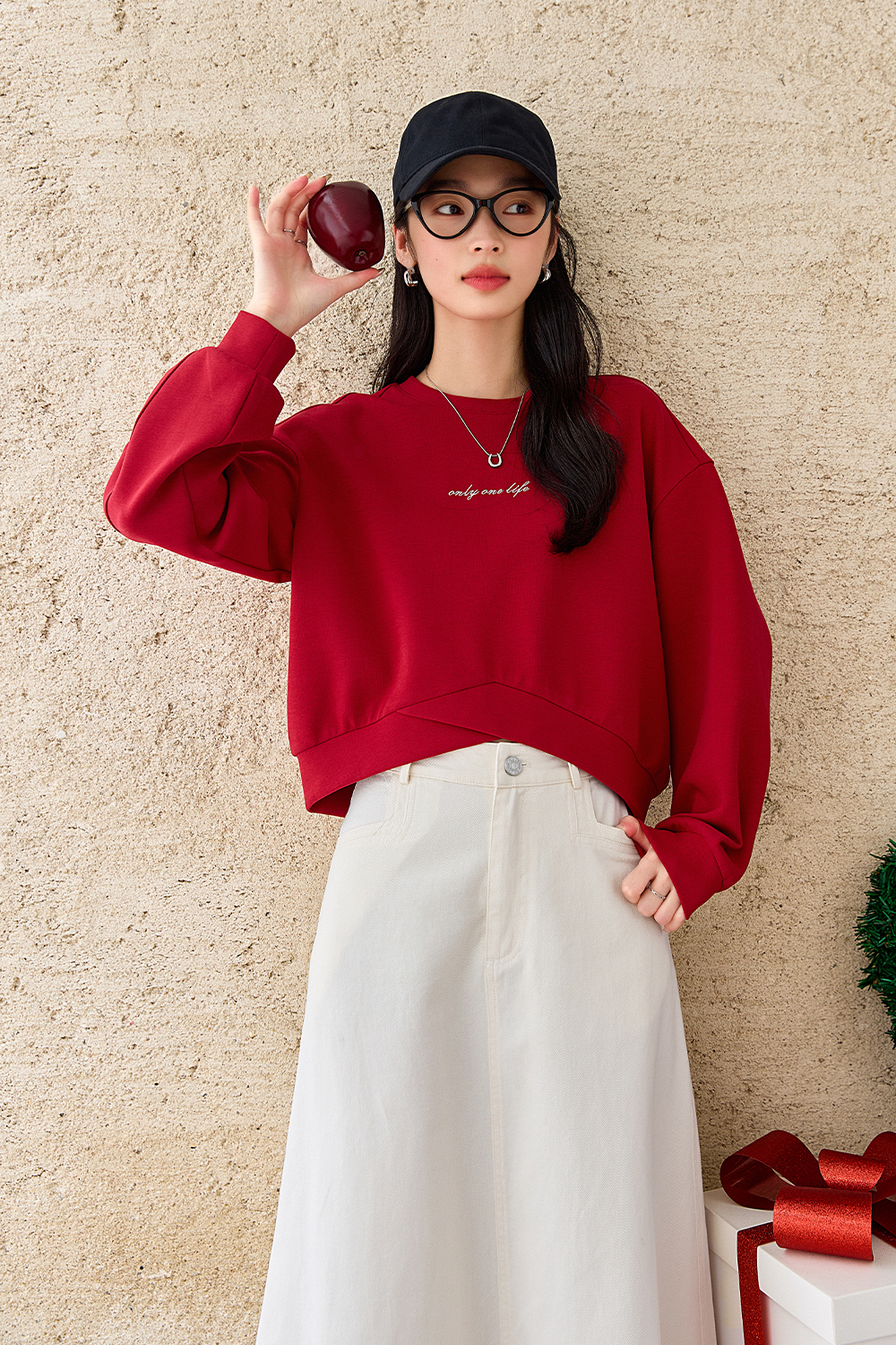 Letter Embroidered Casual Sweatshirt