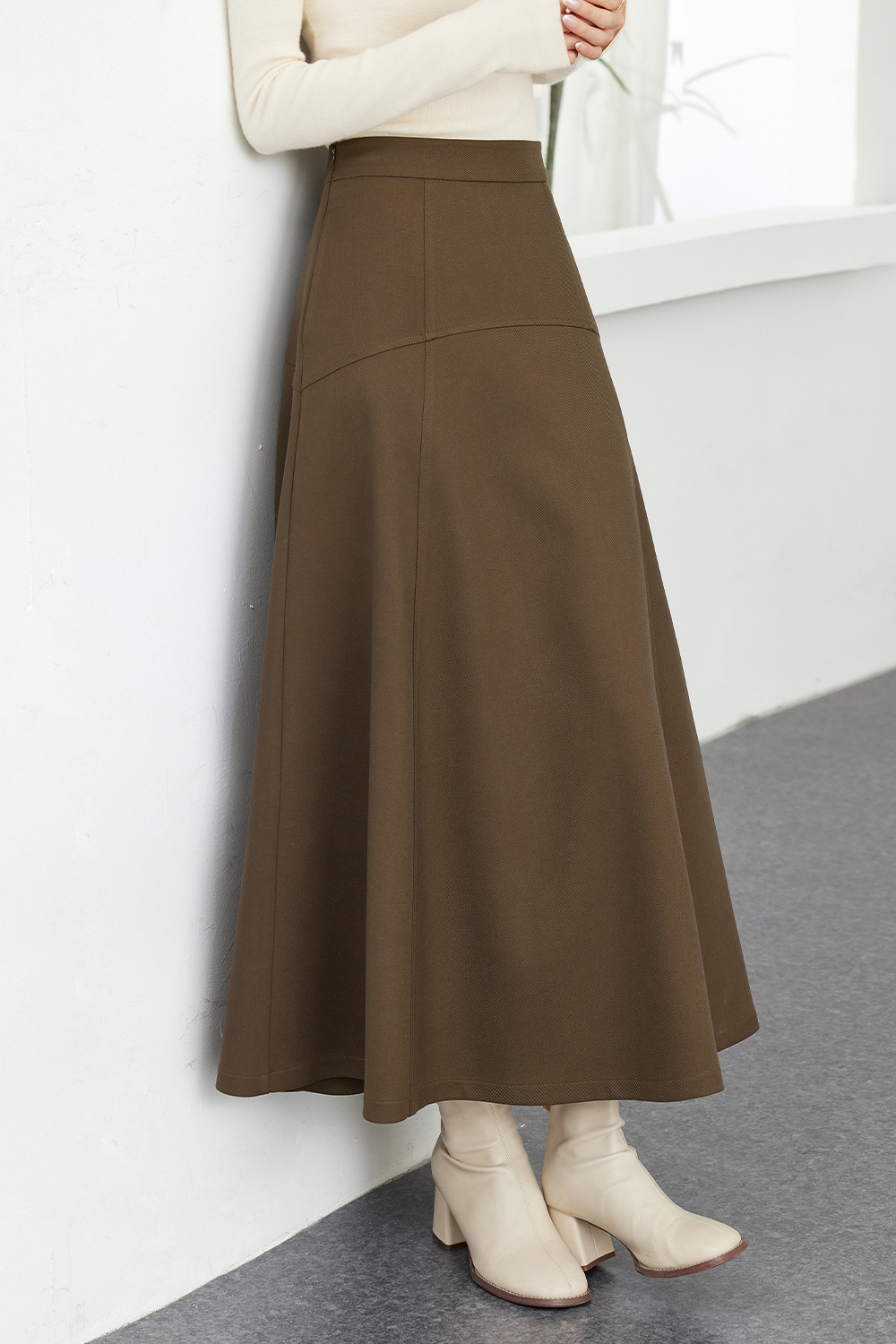 Modern Wool Blend Skirt-VIMLYSTORE