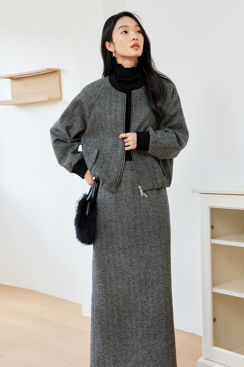 Herringbone Wool Suit-VIMLYSTORE