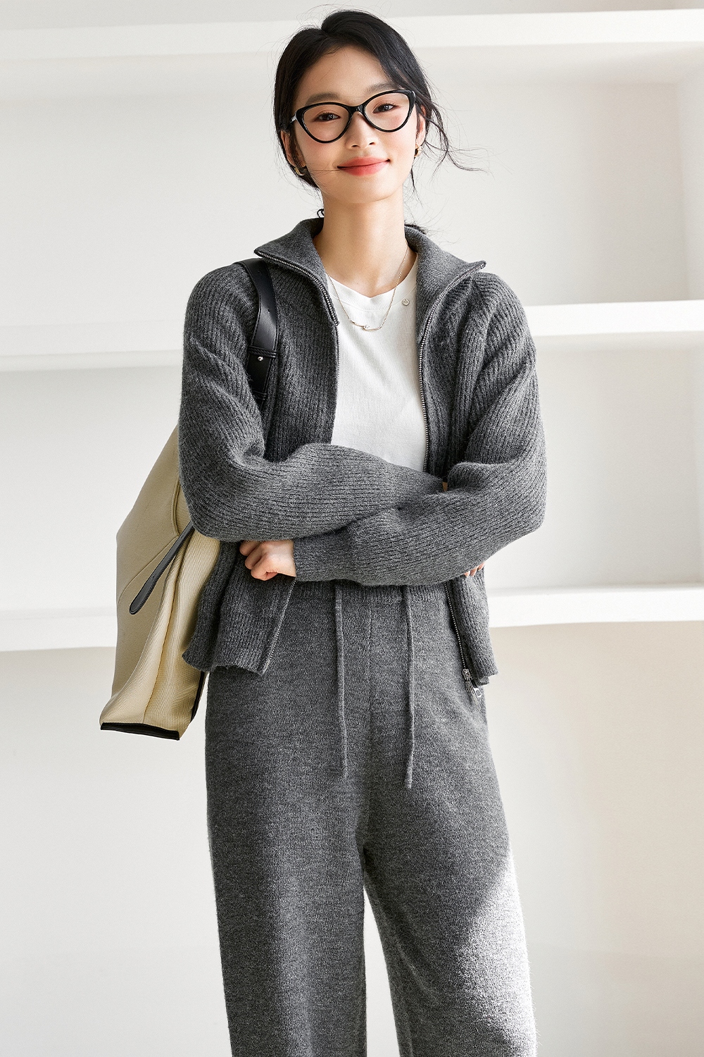 Simple Casual Knit Suit-VIMLYSTORE