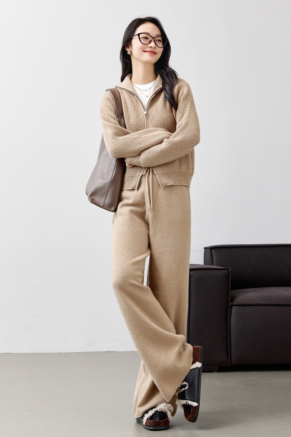 Simple Casual Knit Suit-VIMLYSTORE