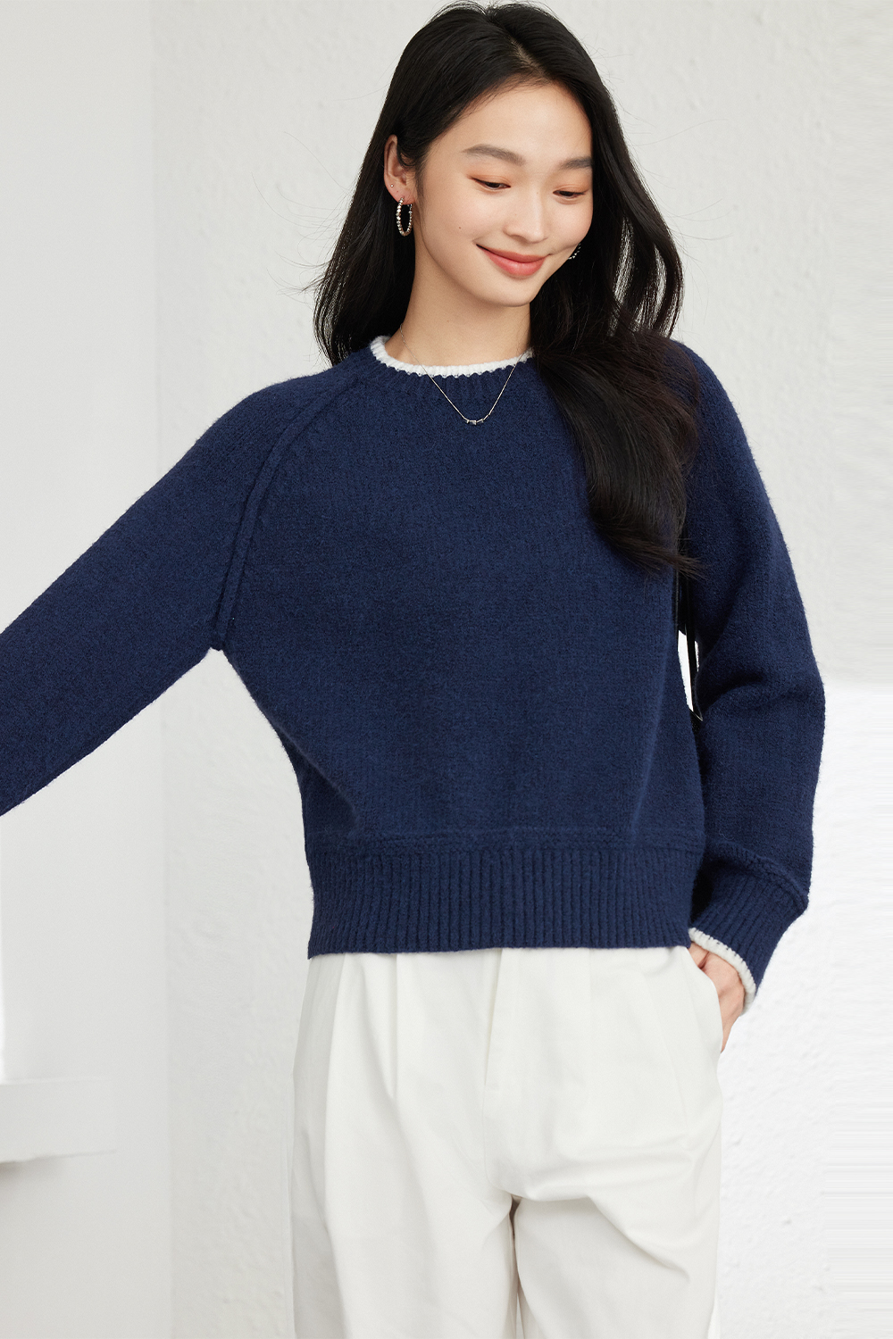 Warm Soft Grey Crewneck Sweater-VIMLYSTORE