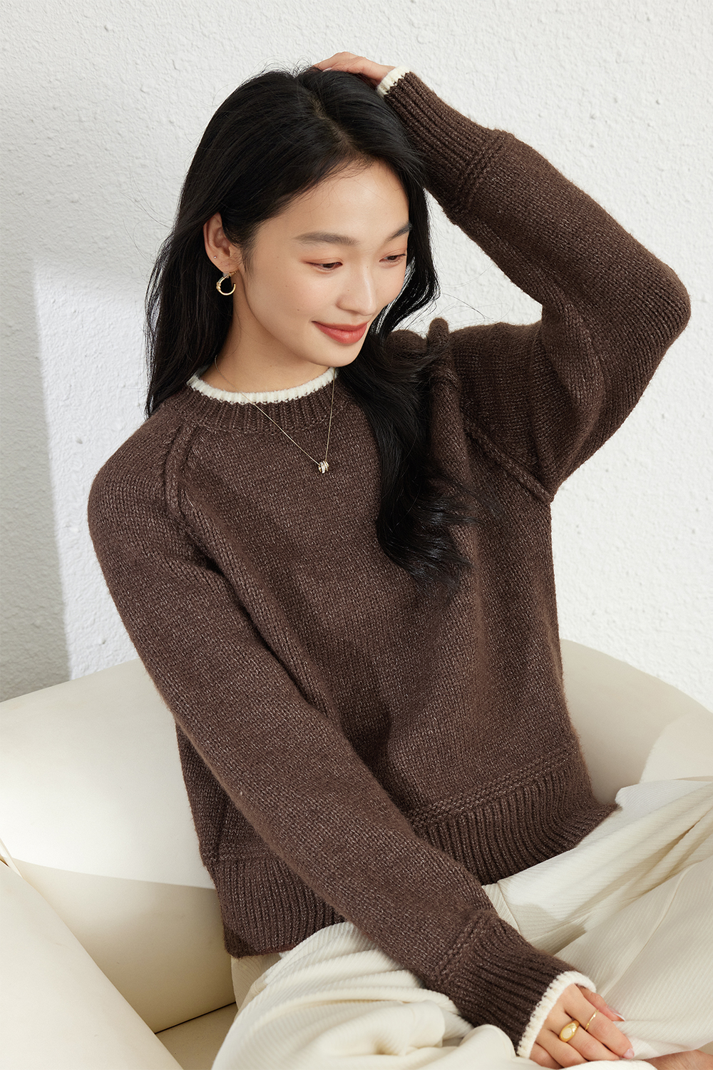 Warm Soft Grey Crewneck Sweater-VIMLYSTORE